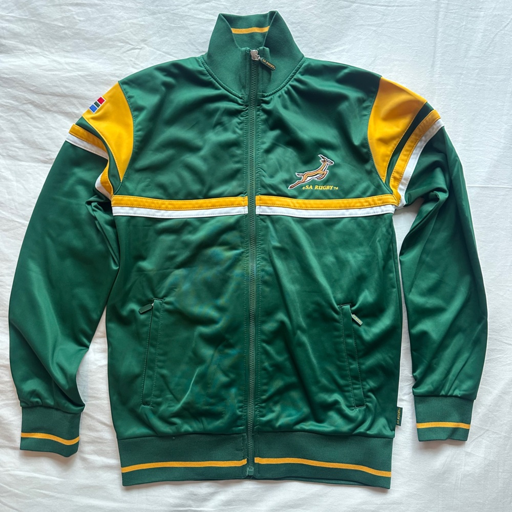 AA Springboks Sports Green and Yellow Varsity Jacket